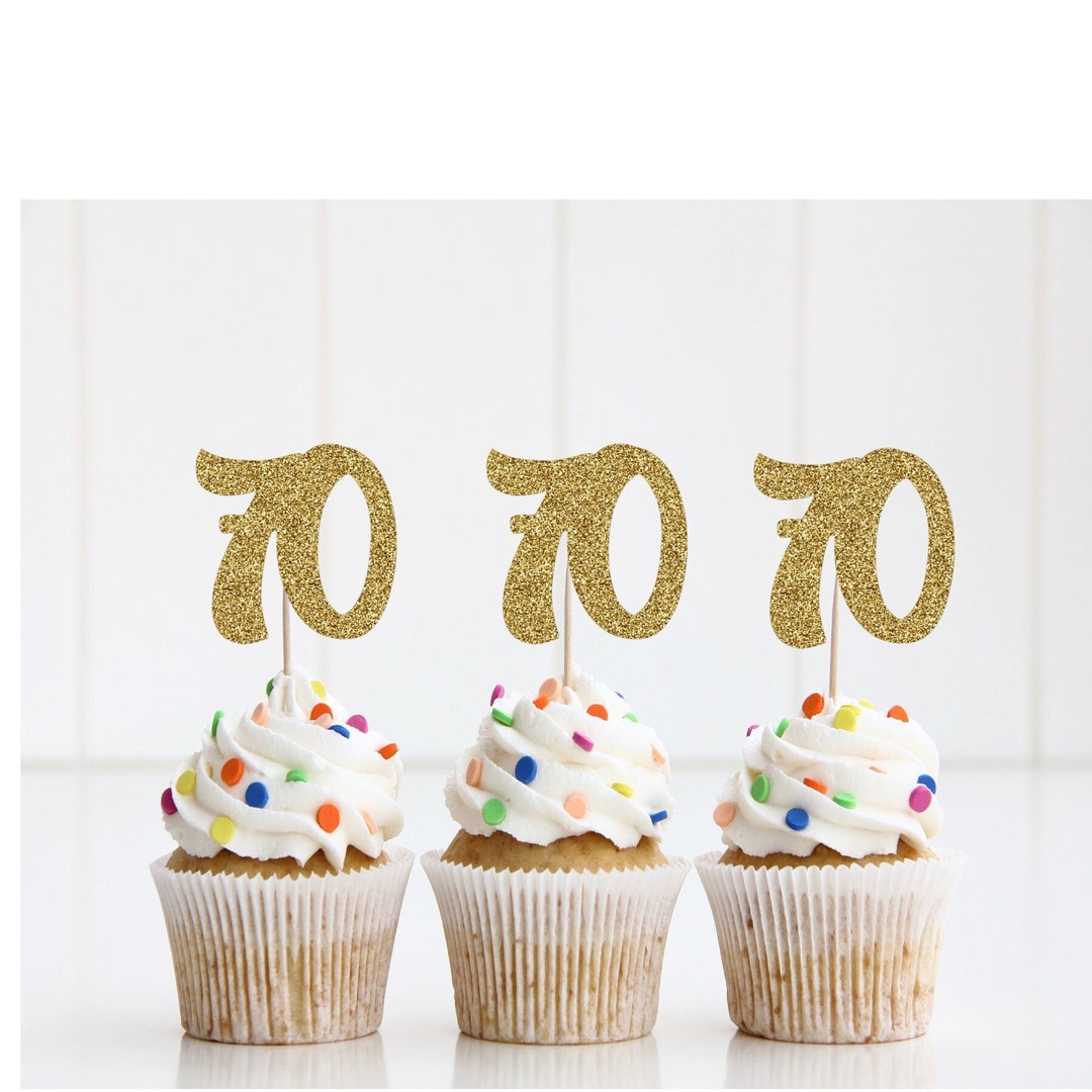 70th Birthday Cupcake Toppers 70th Birthday. 70th Birthday Etsy