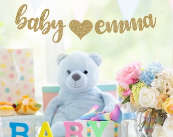 Custom Baby Shower Banners,  Baby Shower Decor, Gold Glitter, Modern Baby Shower, Pregnancy Banner, Baby Announcement