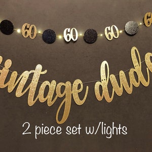 60th  birthday banner, Vintage dude banner, 60th birthday party decorations, Birthday Party Decor, 60 Birthday sign