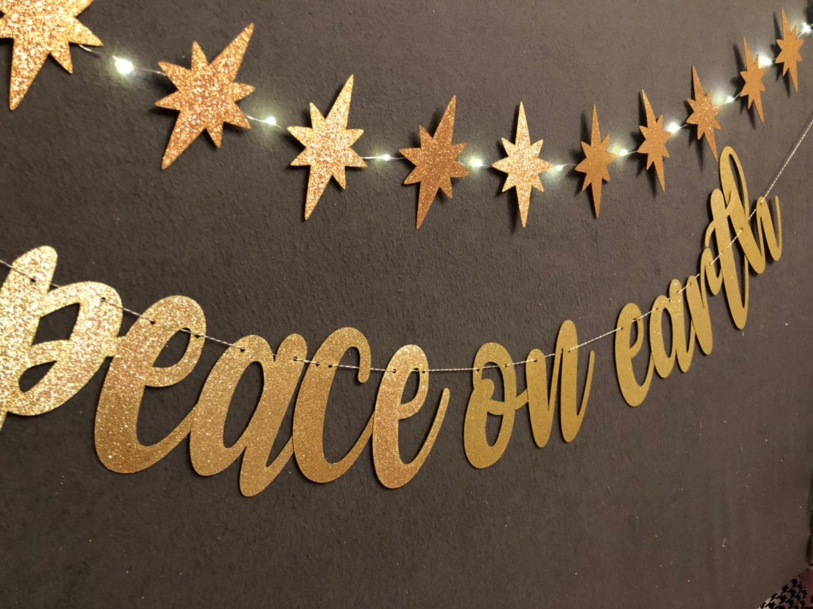 Peace on earth banner Christmas Banner Christmas Party | Etsy