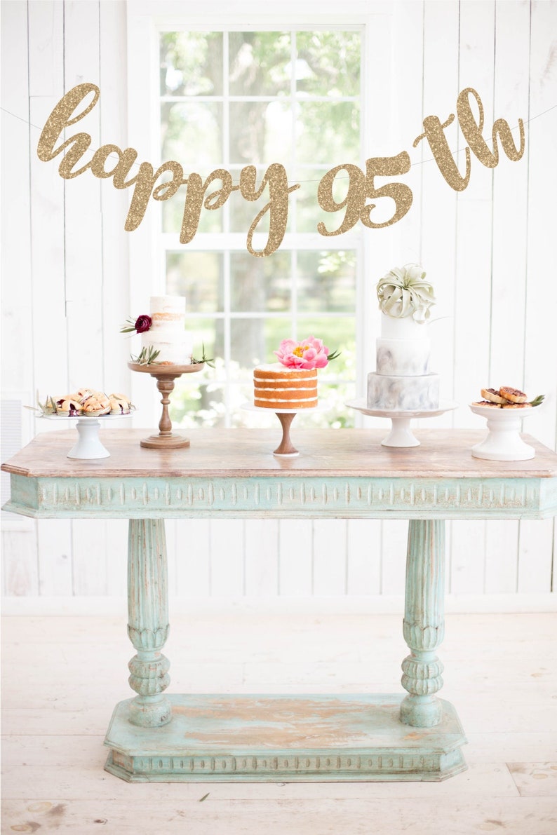 Happ 95th Birthday Banner , 95th Birthday Banner, 95th Birthday, 95th birthday decorations image 1