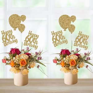 60th Birthday Table Decorations, 60th Birthday Decorations, Happy 60th Birthday Centerpieces
