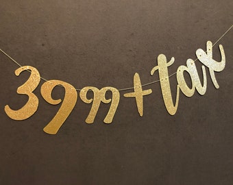 40th Birthday Glitter Banner, DIY Party Garland