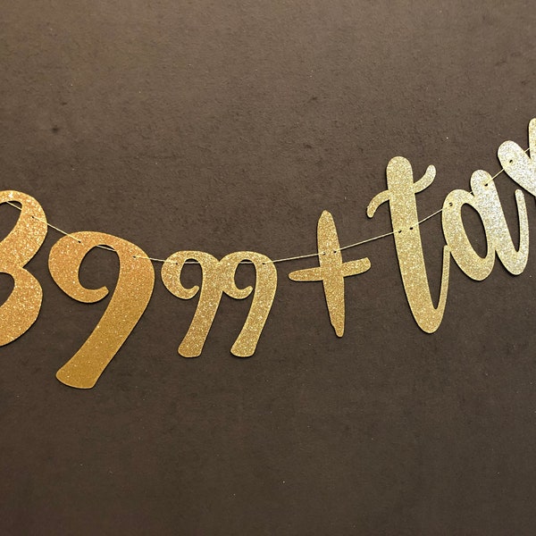 40th Birthday Glitter Banner, DIY Party Garland