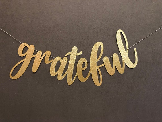 Thanksgiving Banner "So Much To Be Thankful" - Gold Glitzer Dekoration Mit Truthahn & Kürbis-Motiven