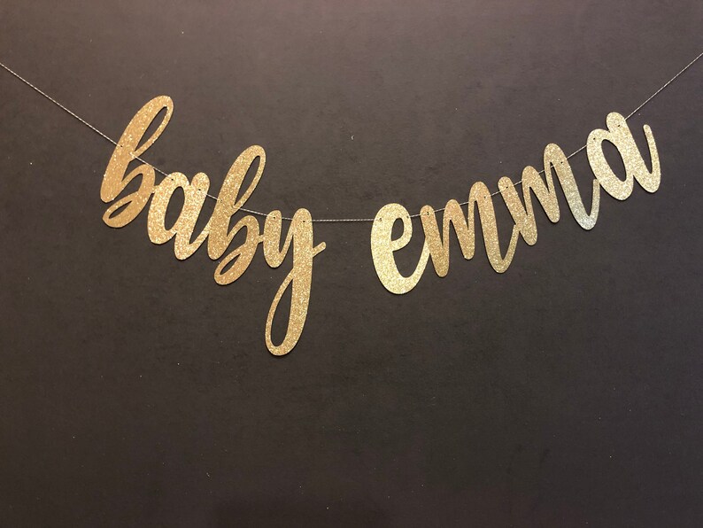 Custom Baby Shower Banners Baby Shower Decor Gold Glitter | Etsy