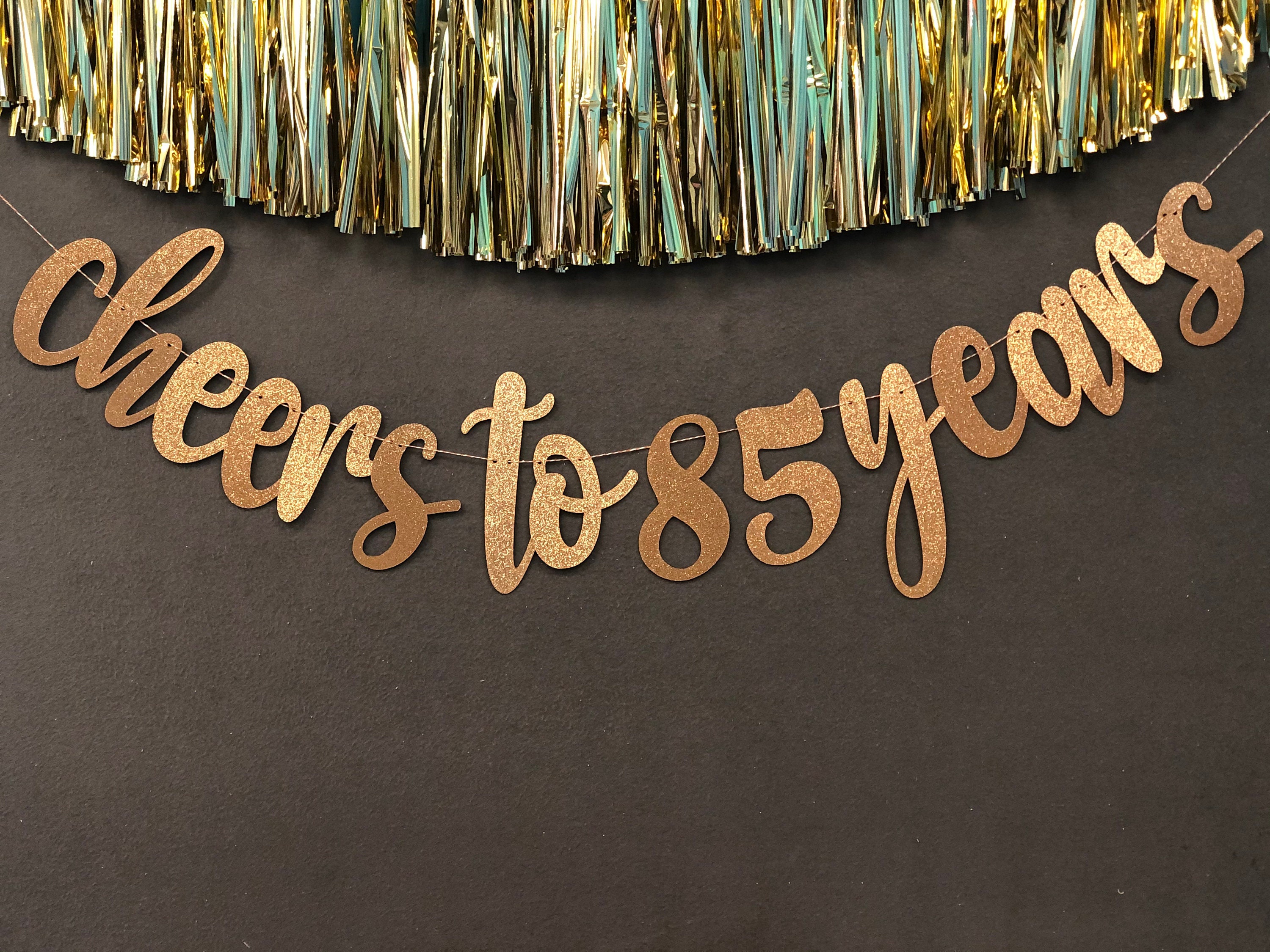 Cheers To 85 Years Banner 85th Birthday Banner Happy 85th Etsy