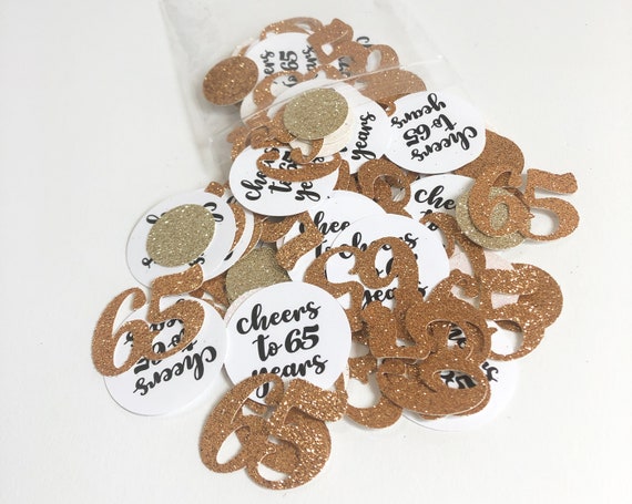 65th Birthday Confetti 65th Birthday Decorations Cheers To Etsy