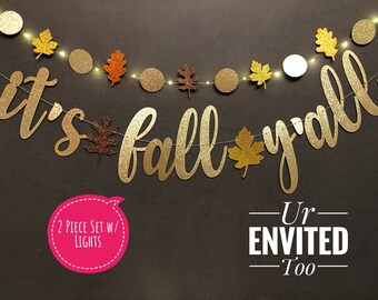 It's Fall Y'all Banners/ Thanksgiving Banner/Fall Banners/ Fall Decorations/Thanksgiving banners/ Glitter banners/ Thanksgiving Sign