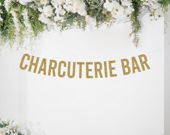 Charcuterie Bar Banner, Glitter Birthday Party Decor