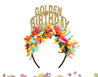 Golden Birthday Headband, Birthday Headband, Birthday Decorations, Birthday Gift for a woman