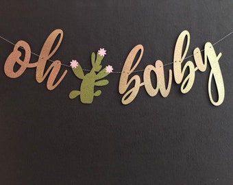 Oh Baby Banner, Fiesta Baby Shower, Cactus Baby Shower Banner, Cactus baby shower, Cactus baby shower decorations