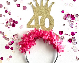 40th Birthday Headband, 40 Looks Good Headband, 40th Birthday Crown, 40th Birthday Party Decorations, 40th Birthday Party Hat
