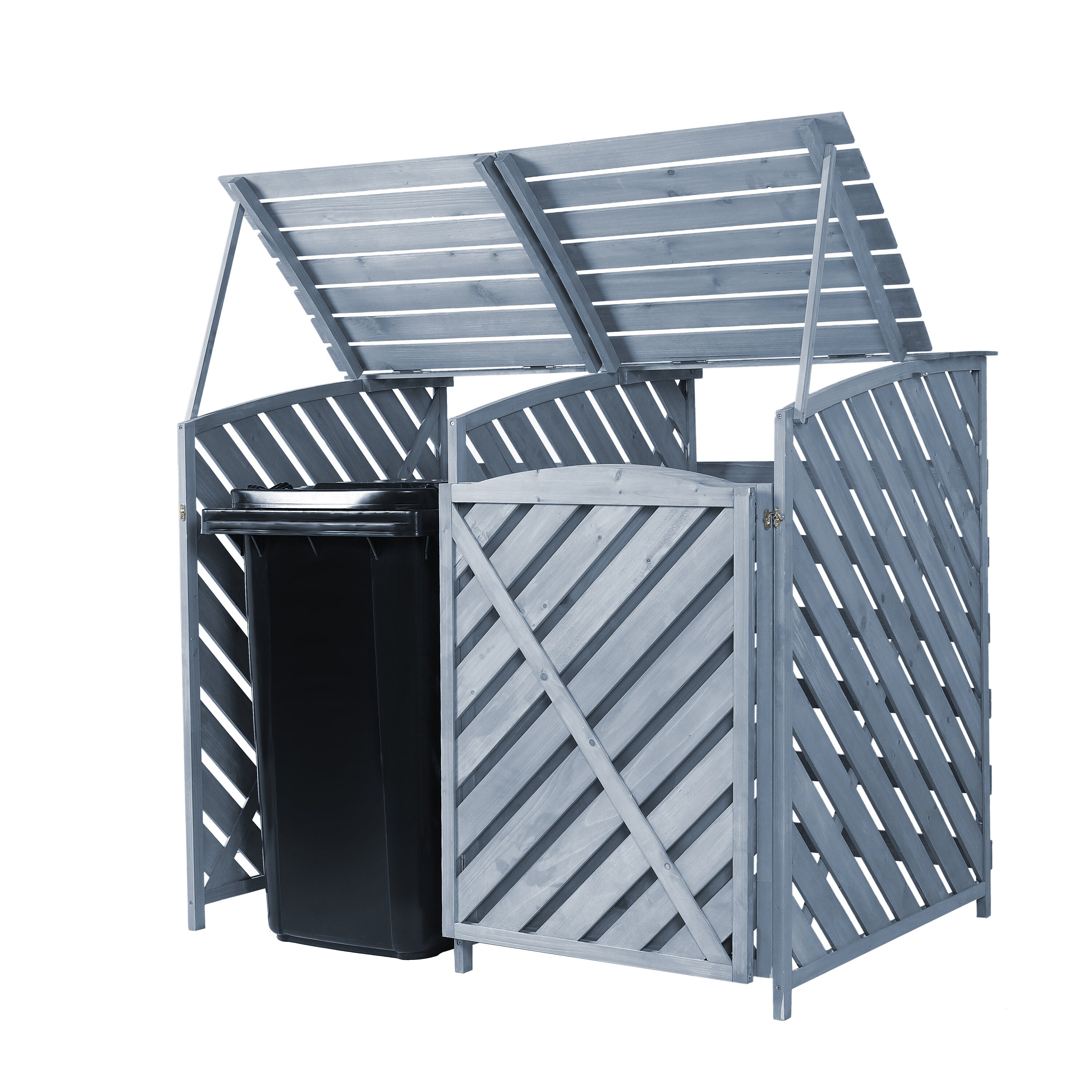 Wooden Wheelie Bin Storage Grey Garden Store Lockable Rubbish Etsy UK