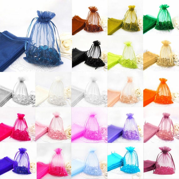 50pcs Large Organza Bags Wedding Xmas Party Favour Gift Candy Jewellery Pouches 