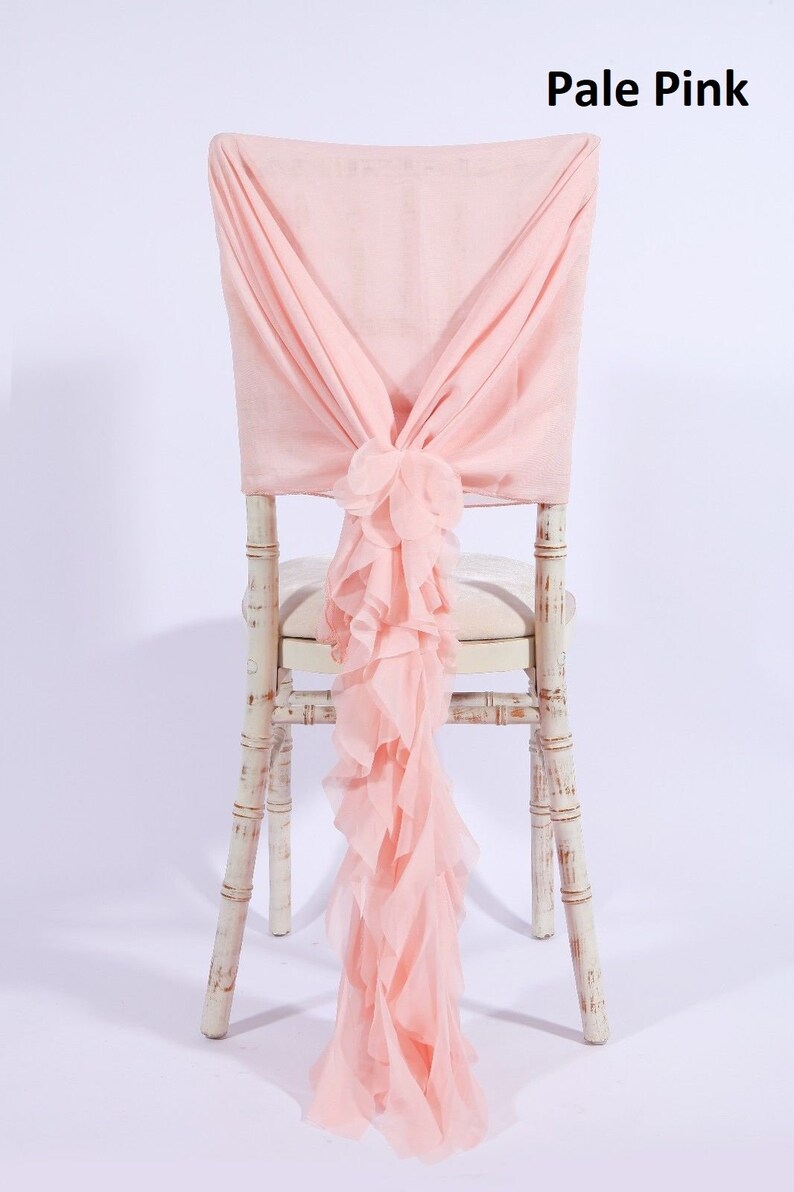 Romantic Ruffles Chiffon Chair Sash & Cap Chair Cover Sash - Etsy UK