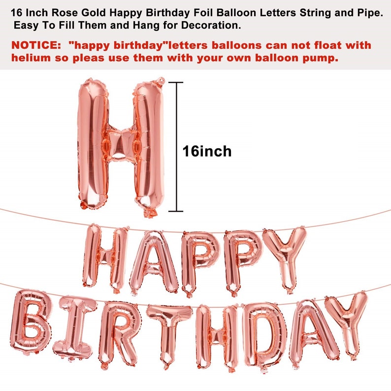 Set Happy Birthday Decorations Rose Gold Birthday Confetti - Etsy UK