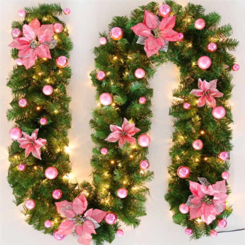 9FT/2.7M Light up Garland Christmas Garland Tree Fireplace DIY Etsy UK