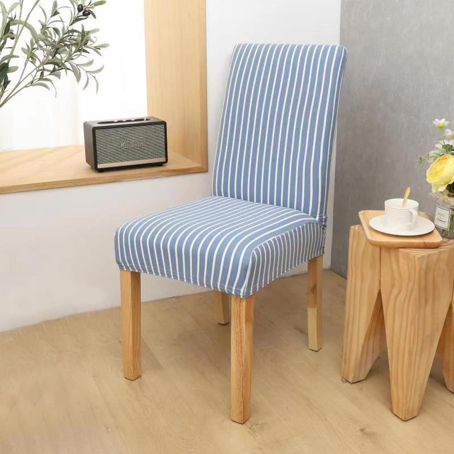 Stripe Dining Chair Covers Washable Stretch Chair Slipcover Etsy