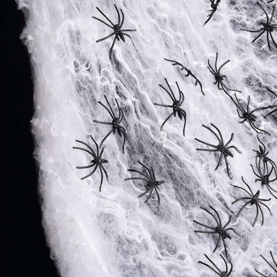 Ragnatela da 90 g con 10 ragni Decorazione di Halloween Notte di paura  della ragnatela elastica -  Italia