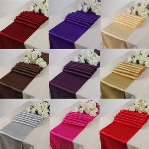 12"x 108" Satin Table Runners Chair Wedding Party Table Decoration