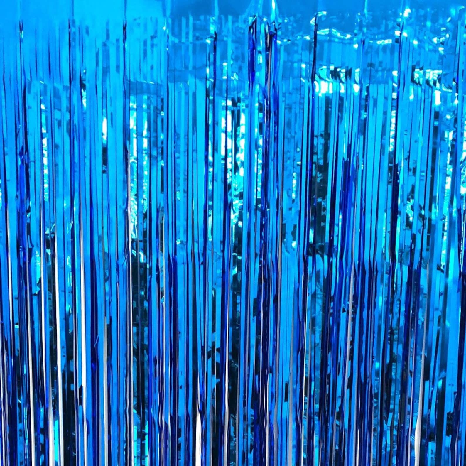 3m Royal Blue Self Adhesive Foil Fringe Tinsel Shimmer Curtain Etsy