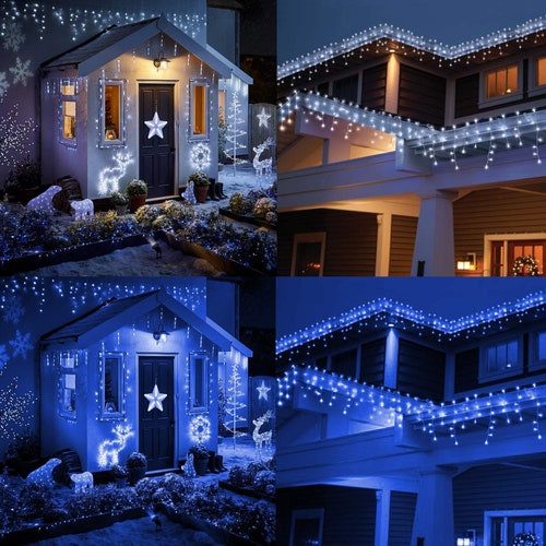 Icicle 960 Snowing Lights Christmas Xmas House Outdoor Effect Decor Outside LED 