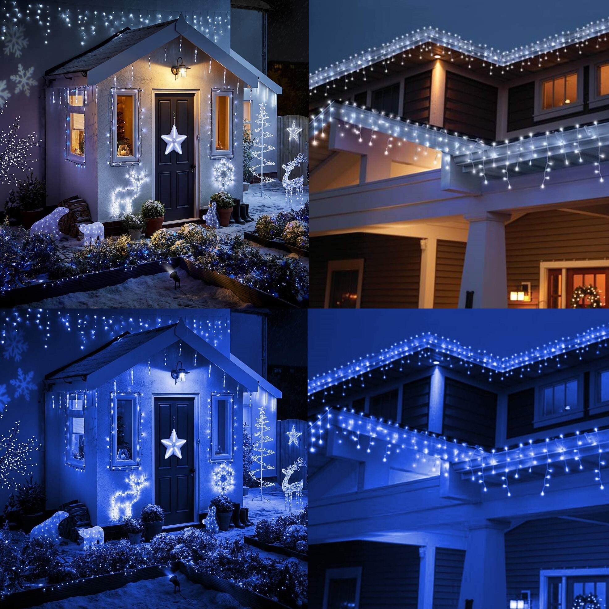 Luces de Navidad 480 Super Led Carámbano Interior Al Aire Libre Navidad enchufe de Reino Unido efecto nieve 