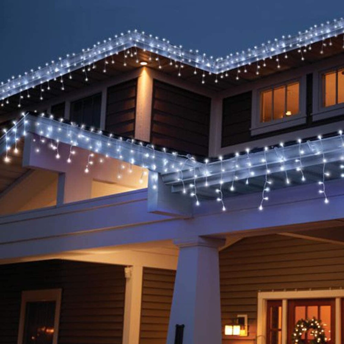 Christmas LED White Icicle Snowing XMAS Chaser 8 Modes Lights Etsy