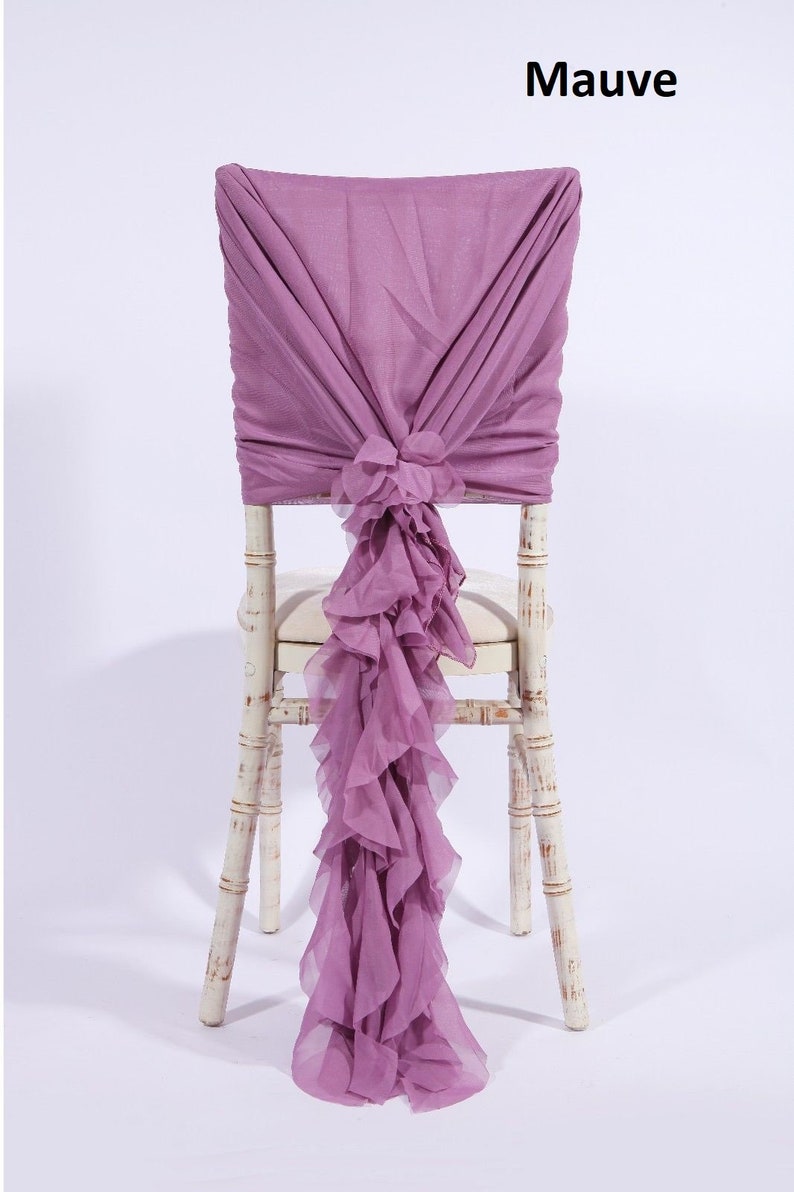 Romantic Ruffles Chiffon Chair Sash & Cap Chair Cover Sash - Etsy UK
