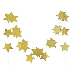 13Feet(4m) Five-pointed Star String Paper Garland Hanging Decoration Wedding Birthday Party Baby Shower Background Deco