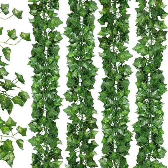 12 Pack Artificial Ivy Garland Fake Vine Green Plant Hanging Leaf