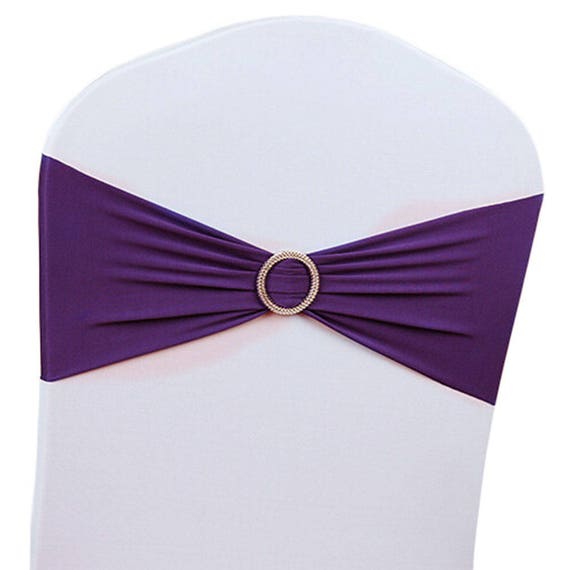 1/10/25 Spandex Stretch Chair Cover Sash Bow Wedding Buckle Slider Sashes Band 