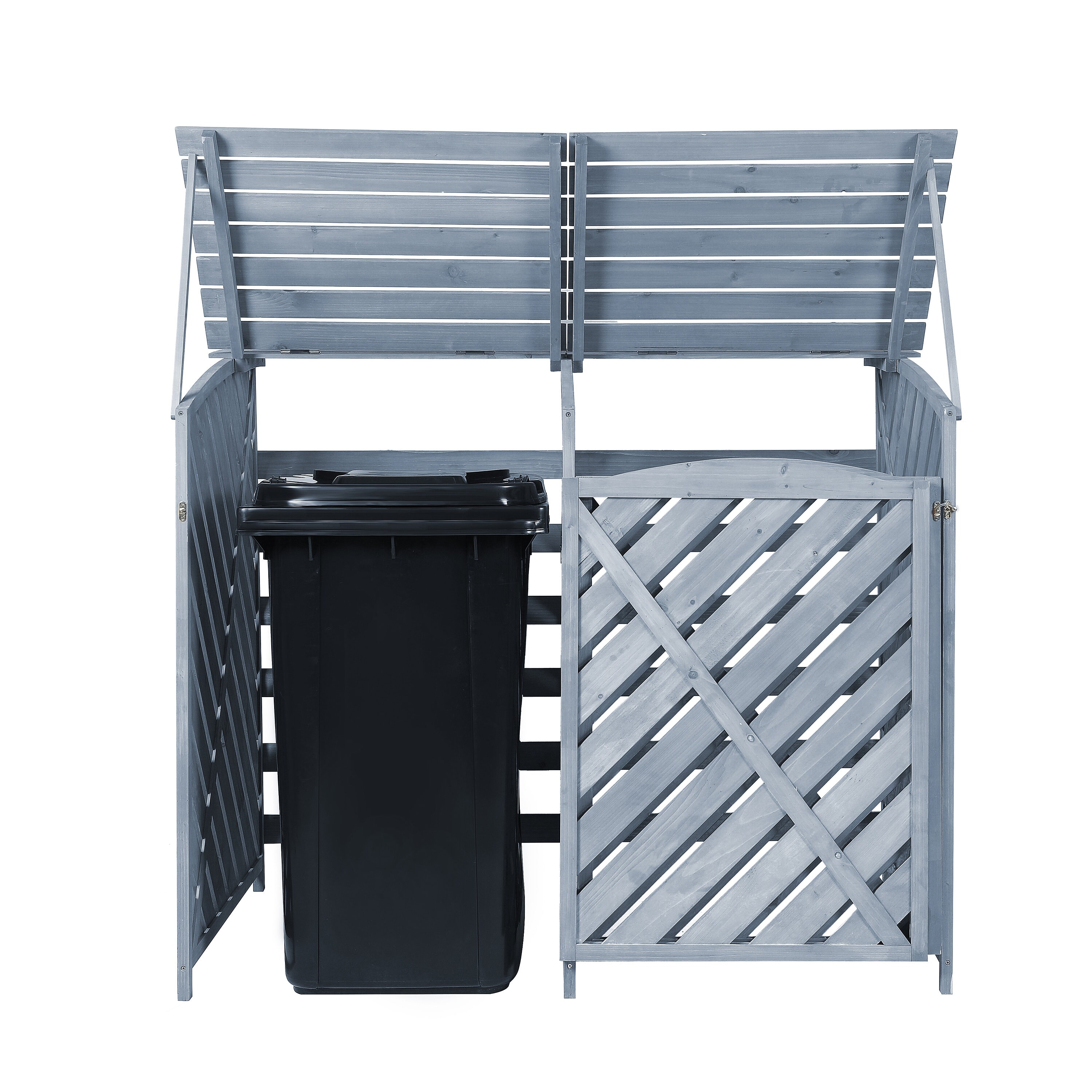 Wooden Wheelie Bin Storage Grey Garden Store Lockable Rubbish Etsy UK