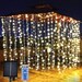 300 LED Outdoor Curtain Fairy String Lights Hanging Gazebo Patio Window Garden