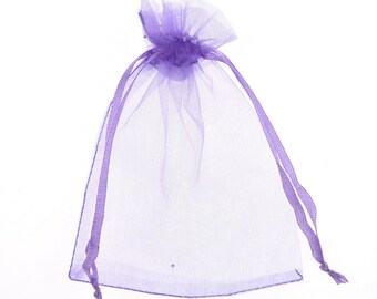 100 Lavender Organza Gift Pouch Wedding Favour Bag Jewellery Pouch- 6 Sizes