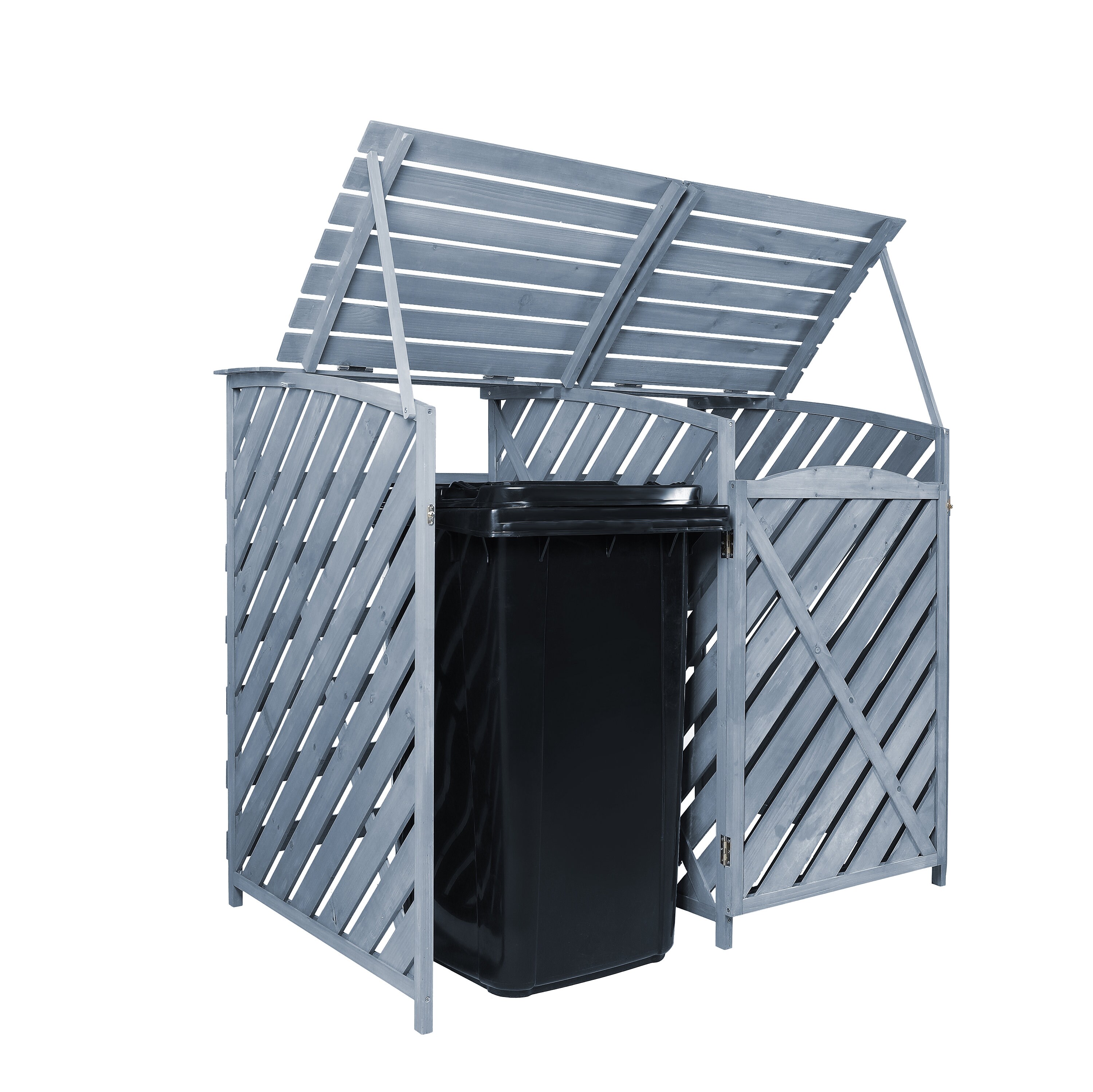 Wooden Wheelie Bin Storage Grey Garden Store Lockable Rubbish Etsy UK