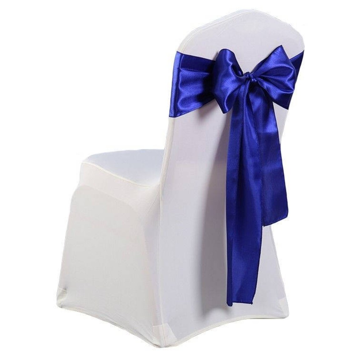 7x108 Royal Blue Satin Sashes Chair Cover Bow Sash Etsy