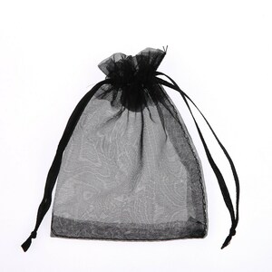 100 Black Organza Gift Pouch Wedding Favour Bag Jewellery Pouch- 6 Sizes