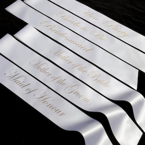 Gold Luxury Hen Night Do Party Sashes Bride To Be Bridesmaid Mother Of Sash