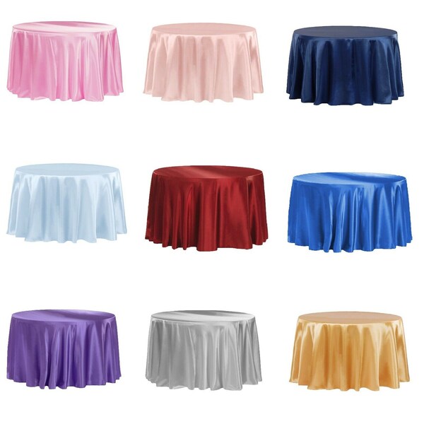 120 « Inch Rond Satin Nappe Wedding Party Table Cover Cloth Decor Baby