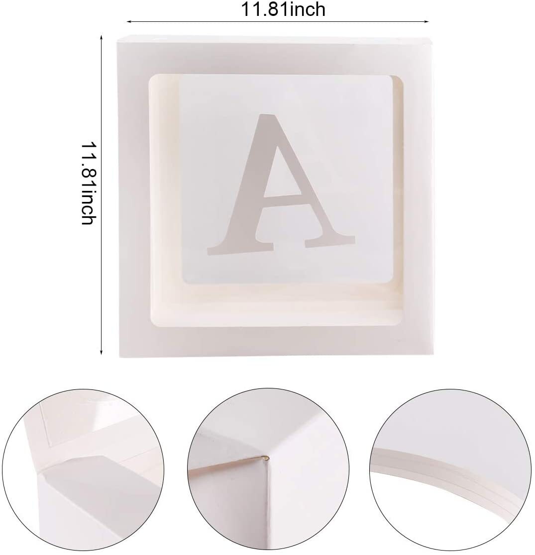 Baby Shower Decorations Box Kit 4pcs White Transparent Etsy UK