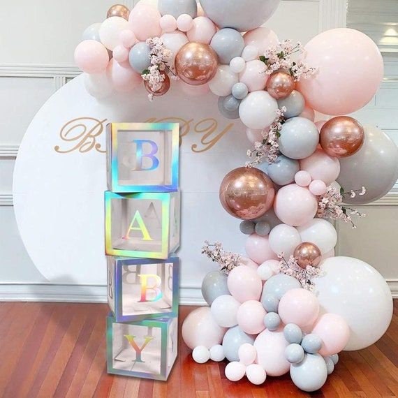 Baby Shower Transparent Cube Ballon Décoration Party Box Fille