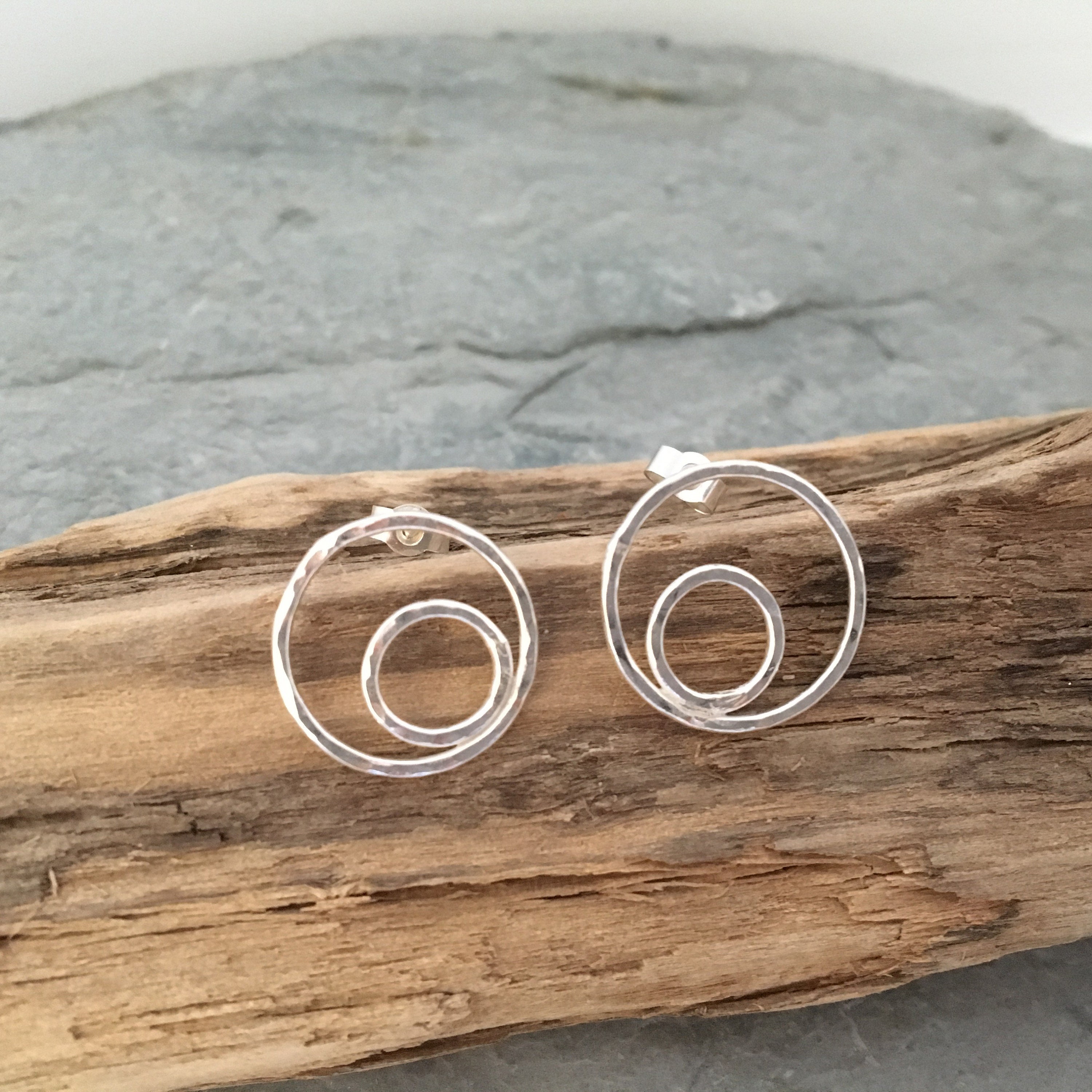 Silver Circle Stud Earrings, Round Small Silver Studs