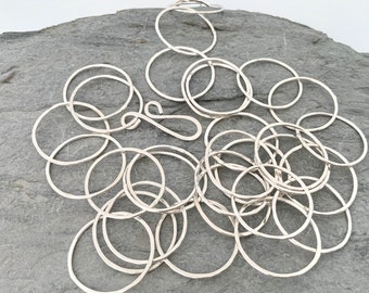 Handmade long silver chain necklace with large open round links