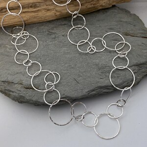 Handmade silver chain necklace with large open circle links image 3