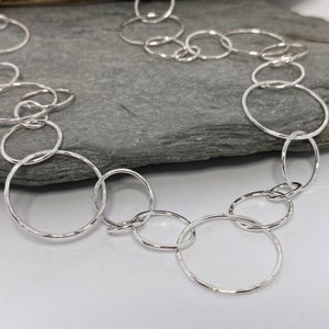 Handmade silver chain necklace with large open circle links image 2