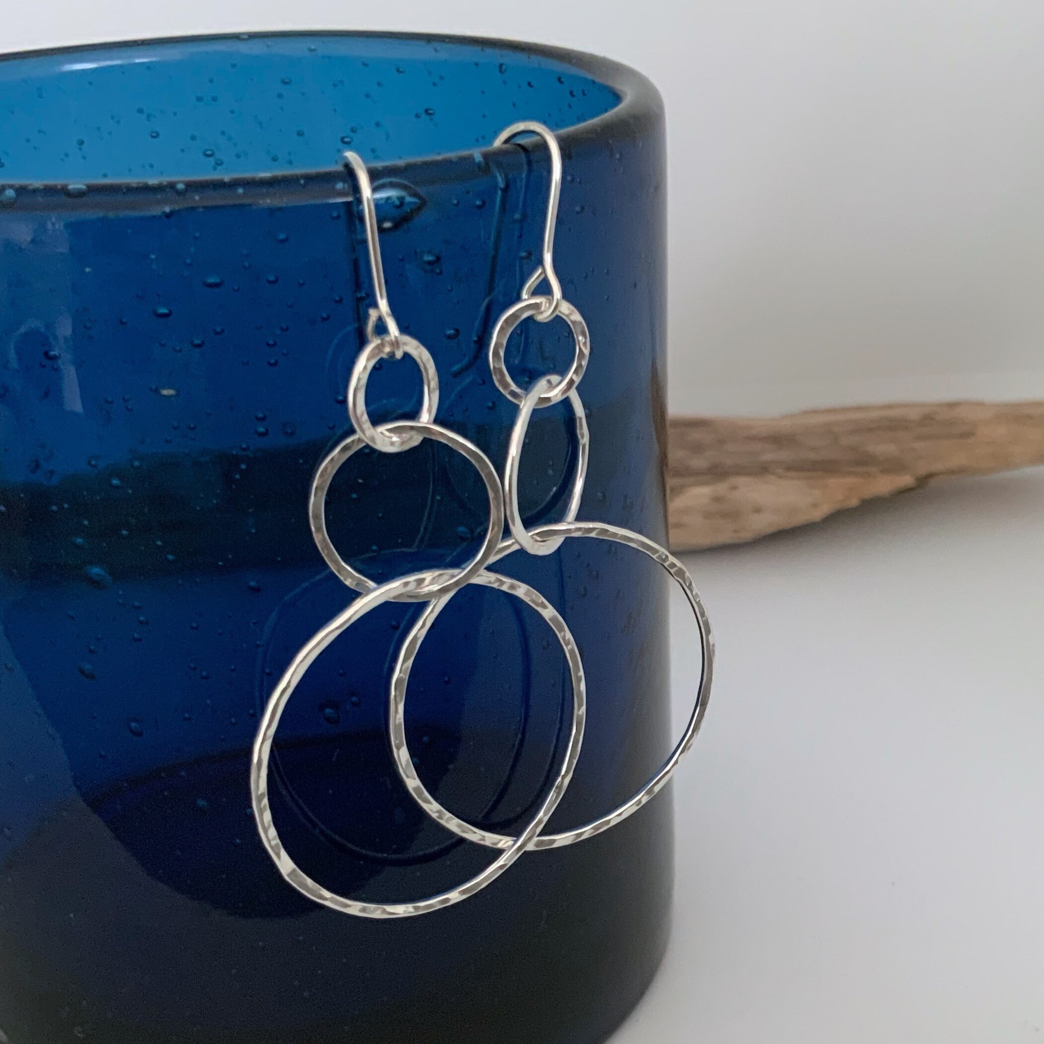 Big Round Silver Earrings Handmade From Hammered Silver Super Etsy