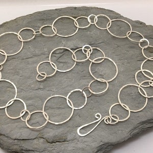 Handmade silver chain necklace with large open circle links image 5