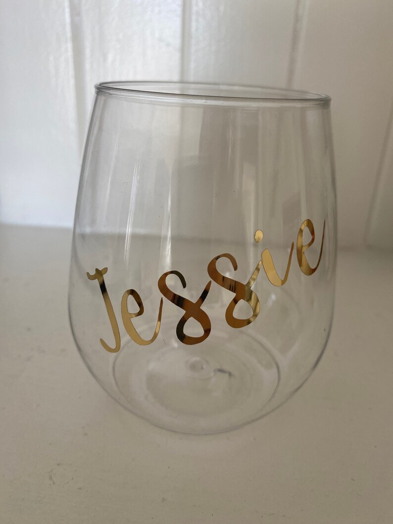 Custom Stemless Plastic Wine Glasses Etsy